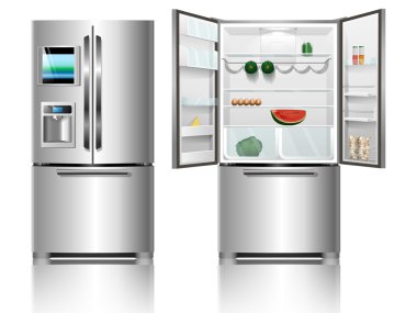 Krom modern buzdolabı