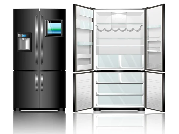 Preto fridge.vector —  Vetores de Stock