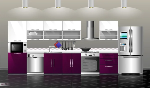 Modern kitchen interior — Stock Vector