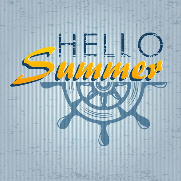 Hola verano. timón — Vector de stock