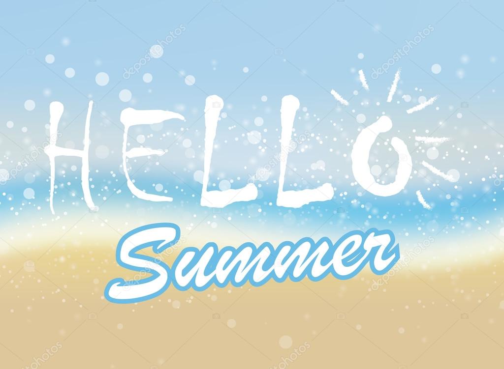 Background design for banner, poster, flyer, cover, brochure. Hello Summer logo design.