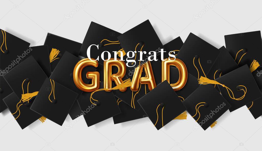 Congratulation graduates 2021 class of graduations. Vector illustration