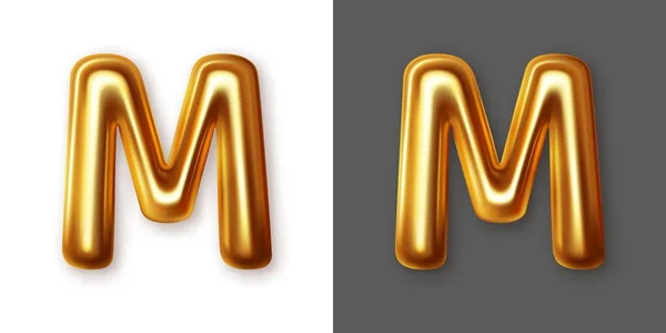 Metallic gouden alfabet letter symbool - M. Vector — Stockvector