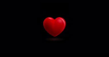 Red Heart Beat 'in 3D animasyonunu titretiyor ya da çarpıyor. Alfa Kanalı.