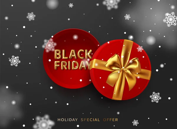 Black Friday. Sale. Premium minimalistic banner, poster, logo gold color — Stock Vector