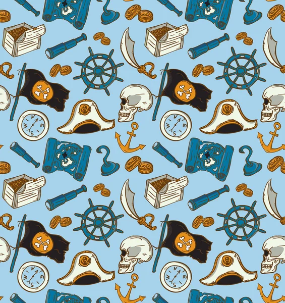 Elle çizilmiş sorunsuz korsan desen.