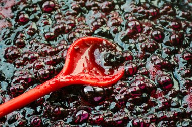 Kabarcıklanma reçel siyah frenk üzümü.