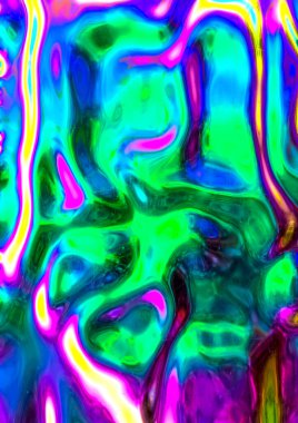 Yanardöner holografik dalga desenli arka plan. 3d hazırlayıcı. 