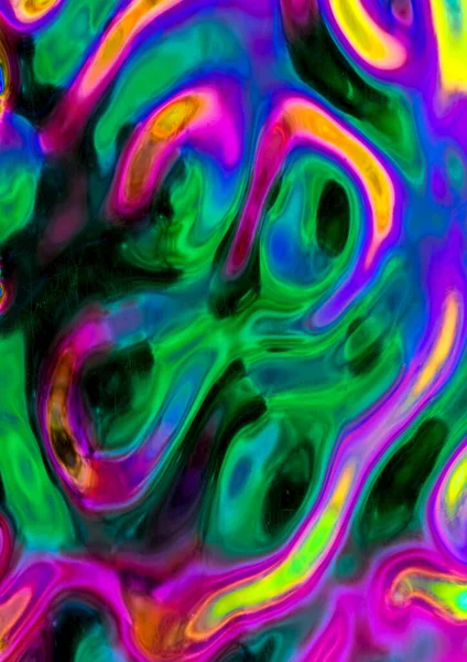 虹色のホログラフィック波パターンの背景 3Dレンダリング — ストック写真