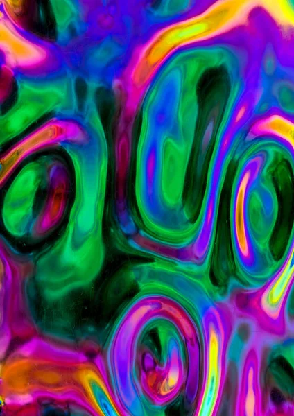 虹色のホログラフィック波パターンの背景 3Dレンダリング — ストック写真
