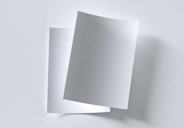 İki kıvrımlı A4 kağıt maketi. 3d Hazırlama