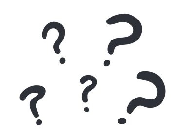 Karışık duygu ifadesi sembolü. Soru işareti karikatürü sor