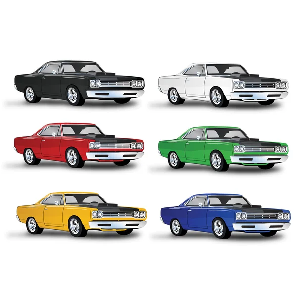 Vintage Vector Classic Car en múltiples colores — Vector de stock