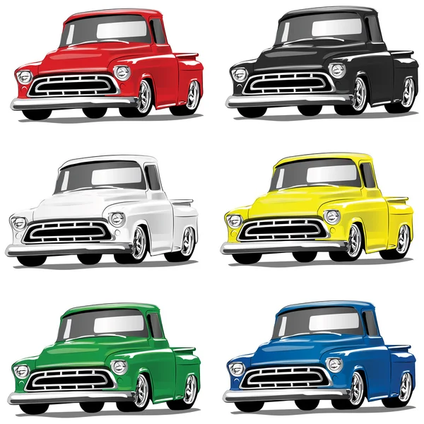 Vintage Vector Classic Truck in multiple colors - Stock Vector. 
