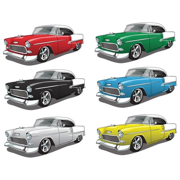 Birden çok renk Vintage vektör klasik otomobil