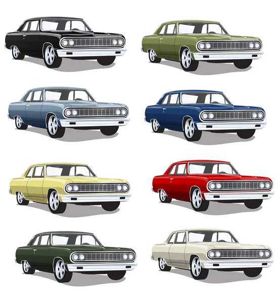 Birden çok renk Vintage klasik arabalar