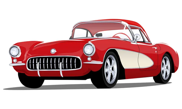 Vector Vintage Classic Car with one layer background color for easy change — Stock Vector