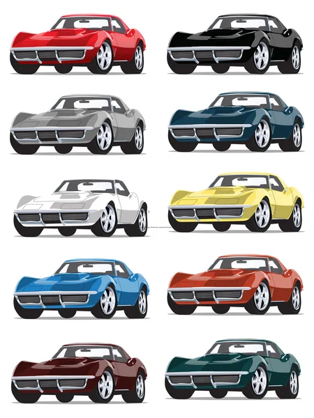 Birden çok renk Vintage klasik arabalar