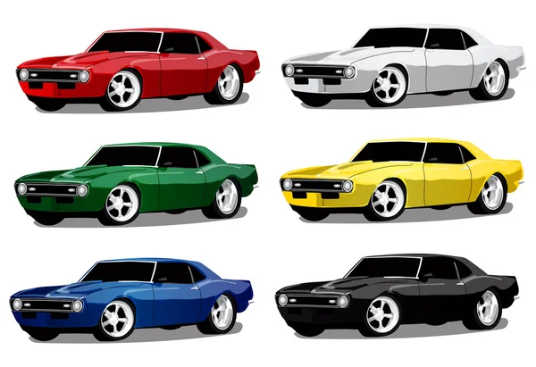 Birden çok renk Vintage klasik arabalar