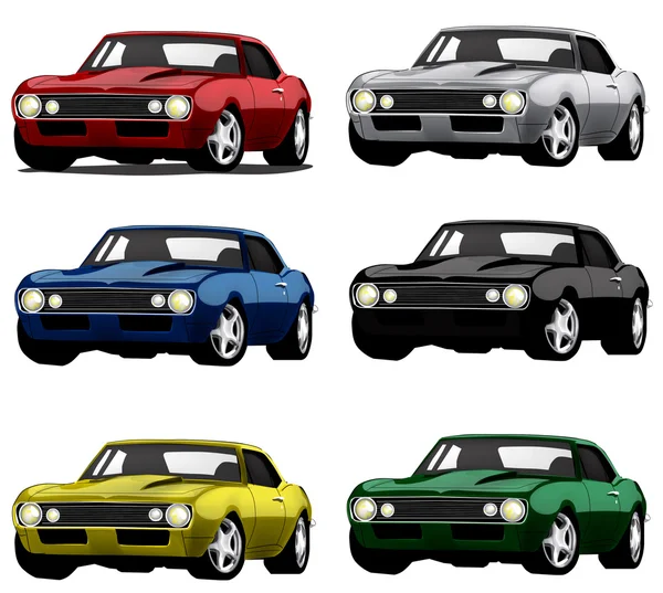 Birden çok renk Vintage klasik arabalar