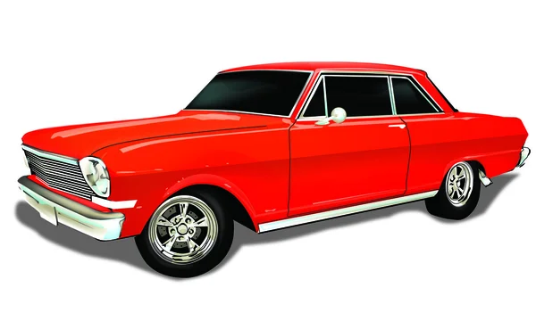 Vettore Vintage Classic Car con uno strato di colore di sfondo per un facile cambiamento — Vettoriale Stock