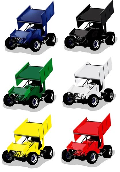 Vector Race Cars in Multiple Colors — Stock Vector