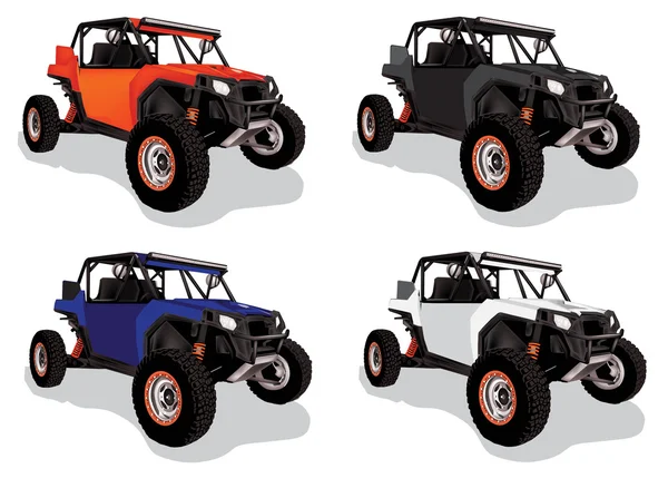 Birden çok renk vektör yarış arabaları