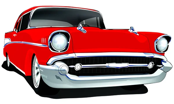 Vector Classic Vintage Car with single layer background color — Stock Vector