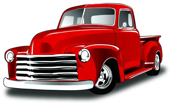 Vector Classic Vintage Pickup Truck с однослойным цветом фона — стоковый вектор