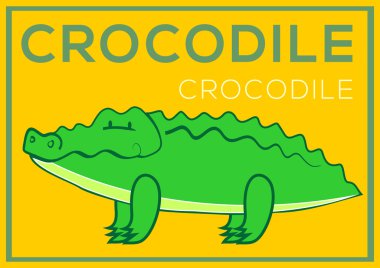 Çizgi film timsah. Hisse senedi illüstrasyon