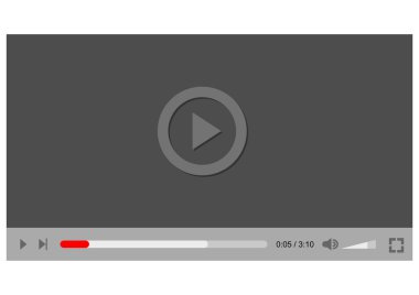 Düz bir stil video oynatıcı. Video oynatıcı web için. Vektör şablon / video ve radyo sinyalleriyle iletilen oyuncu. Tasarım kitle iletişim araçları oyuncu. Yeni kitle iletişim araçları oyuncu arayüzü. Vektör video oynatıcı. Cilt video/müzik çalar.