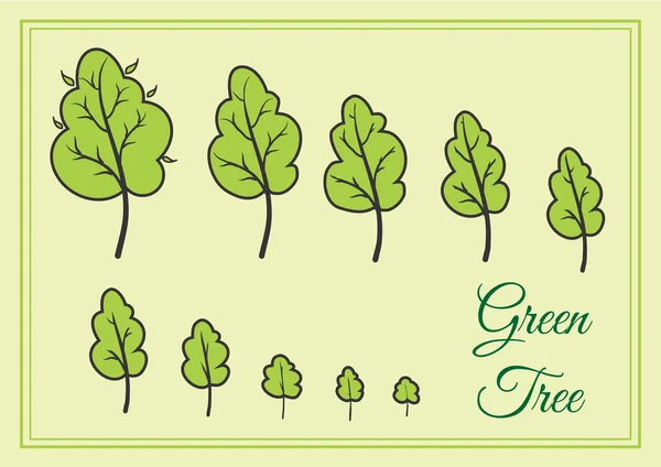 Conceito ecológico de crescimento de árvores verdes - vetor de estoque — Vetor de Stock