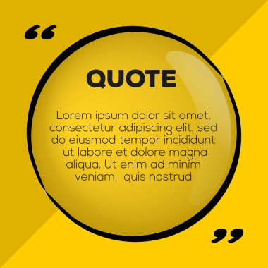 Boş şablon alıntı. Sarı ve siyah renklerde teklif formu.