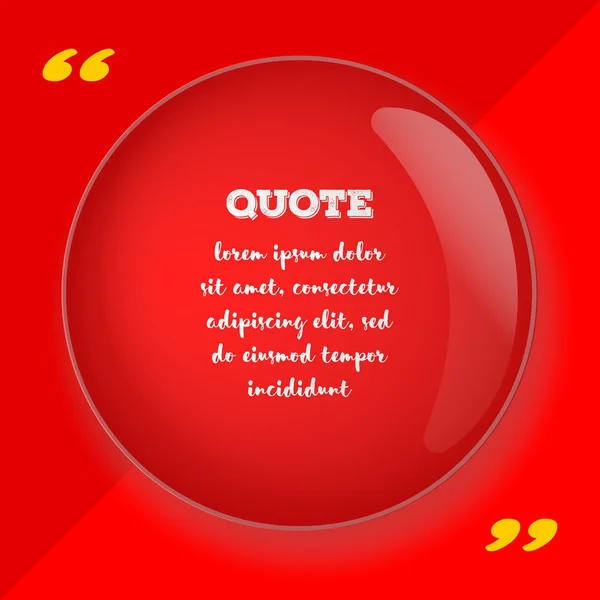 Цитувати порожній шаблон. Форма цитати в червоно-білих кольорах . — стоковий вектор