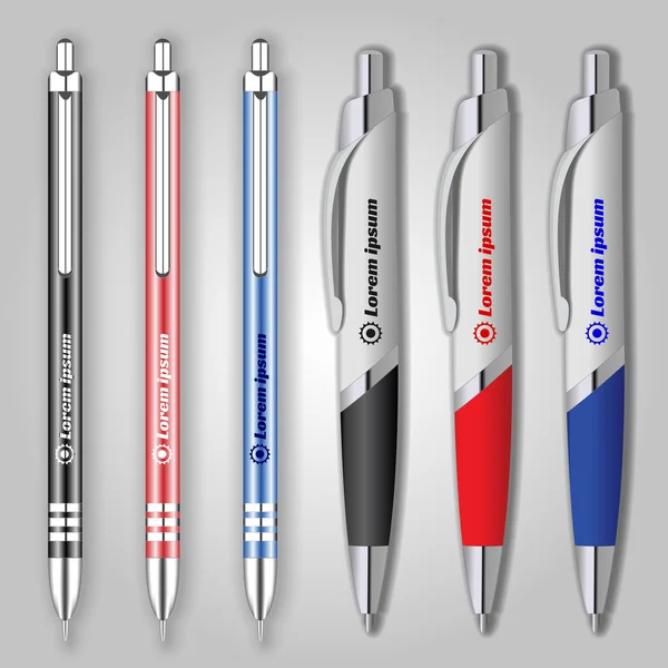 Εικονογράφηση διανύσματος των έγχρωμων συσκευών τύπου πένας — Διανυσματικό Αρχείο
