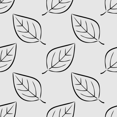 Yaprakları ile sorunsuz dekoratif şablon doku. Sorunsuz stilize yaprak desen.