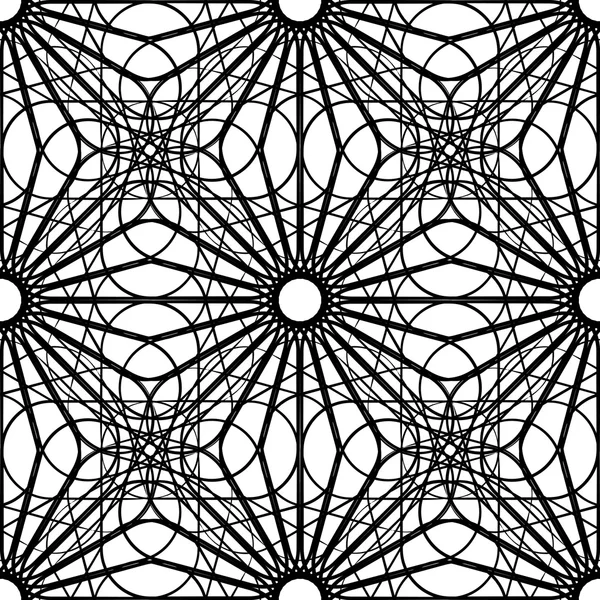 抽象的几何无缝图案。黑白相间的圆形线条图案 — 图库矢量图片