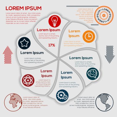 Vektör çizim infographics altı seçenekleri. Broşür, iş, web tasarım için şablon