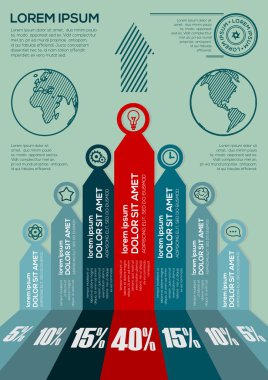 Modern iş Infographics grafik stil vektör çizim. İş akışı düzeni, afiş, diyagram, numarası seçenekleri için kullanılabilir, seçeneklerini adım, web tasarım.