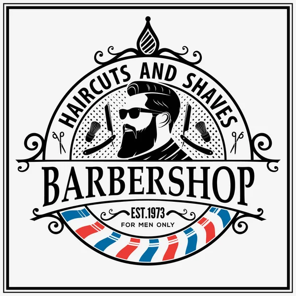 Barbershop poster, banner sjabloon met baard mannen. Vectorillustratie — Stockvector