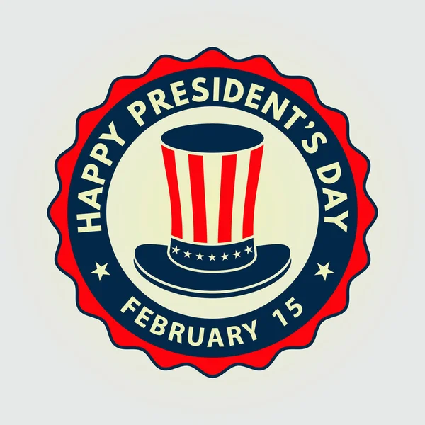 Happy Presidents Day Plakatentwurf mit Onkel Sam Hut. Vektorillustration — Stockvektor