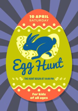 Paskalya Yumurtası Avı poster şablonu. Vektör illüstrasyonu