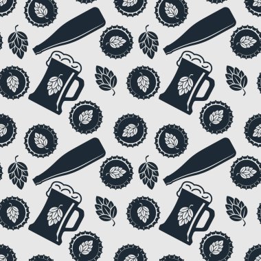 El yapımı biranın pürüzsüz deseni. Klasik biçim vektörü
