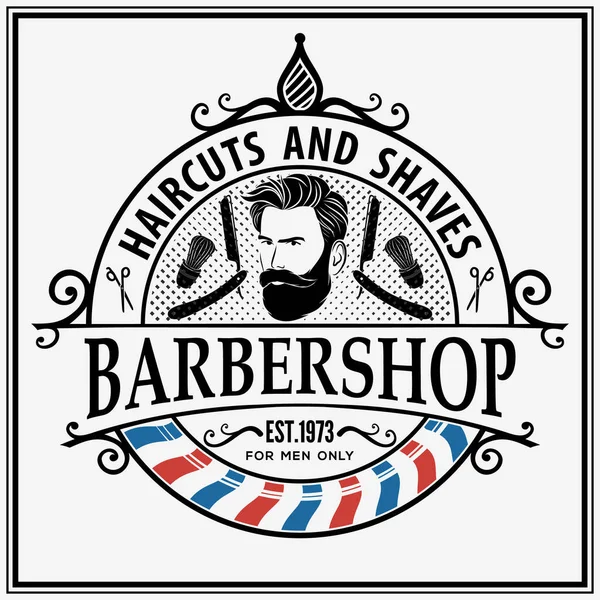 Sakallı adamlarla berber dükkanının poster şablonu