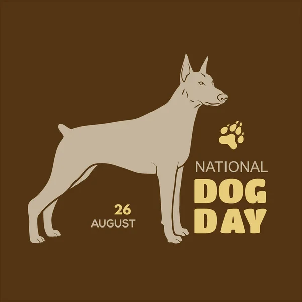 Plantilla de diseño de cartel o pancarta del Día Nacional del Perro — Archivo Imágenes Vectoriales