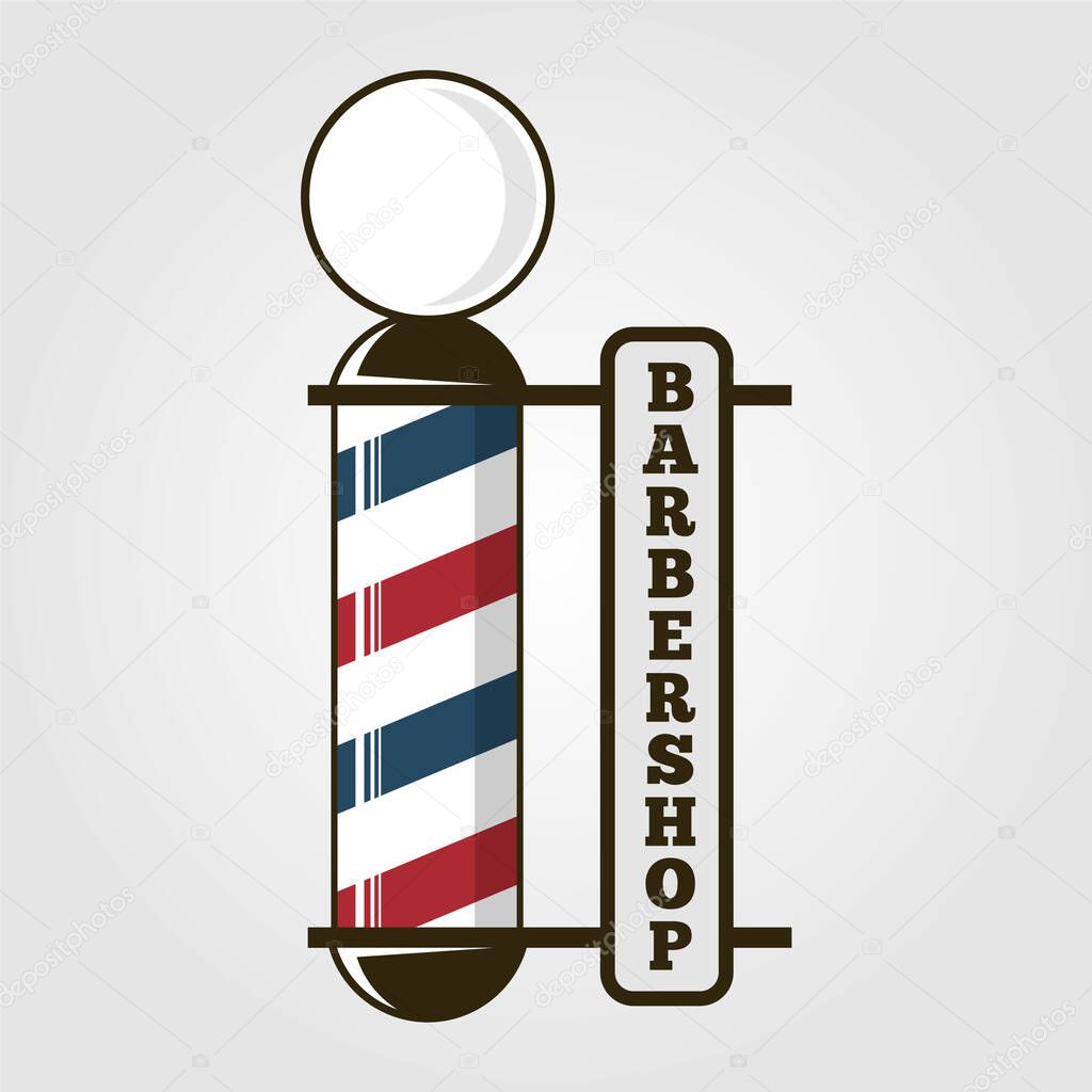 Barber Sign with old fashioned vintage Barber pole