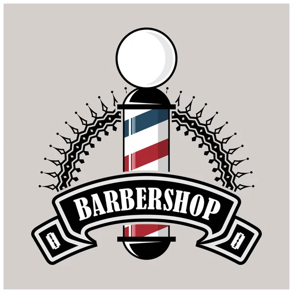 Plantilla de póster de barbería con barra de barbero — Archivo Imágenes Vectoriales