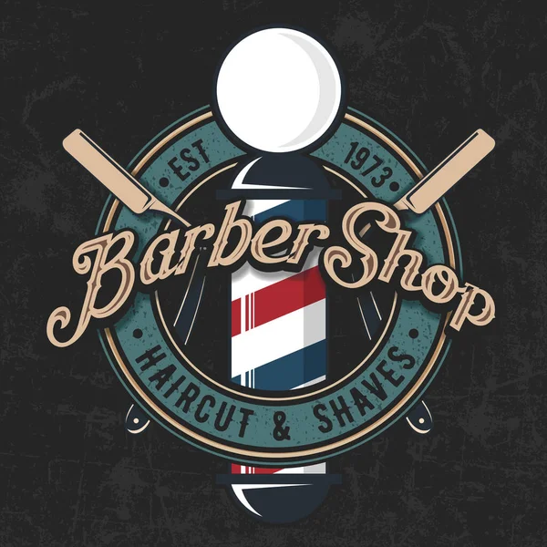 Barber winkel poster template met kapperspaal — Stockvector