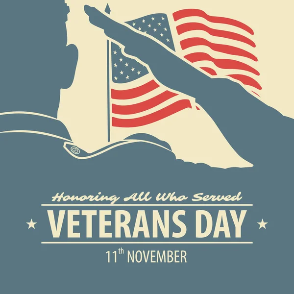 День ветеранів плакат або шаблон дизайну банерів — стоковий вектор