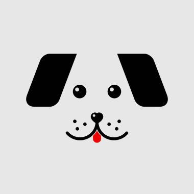 Sevimli köpek surat. Vektör çizim.